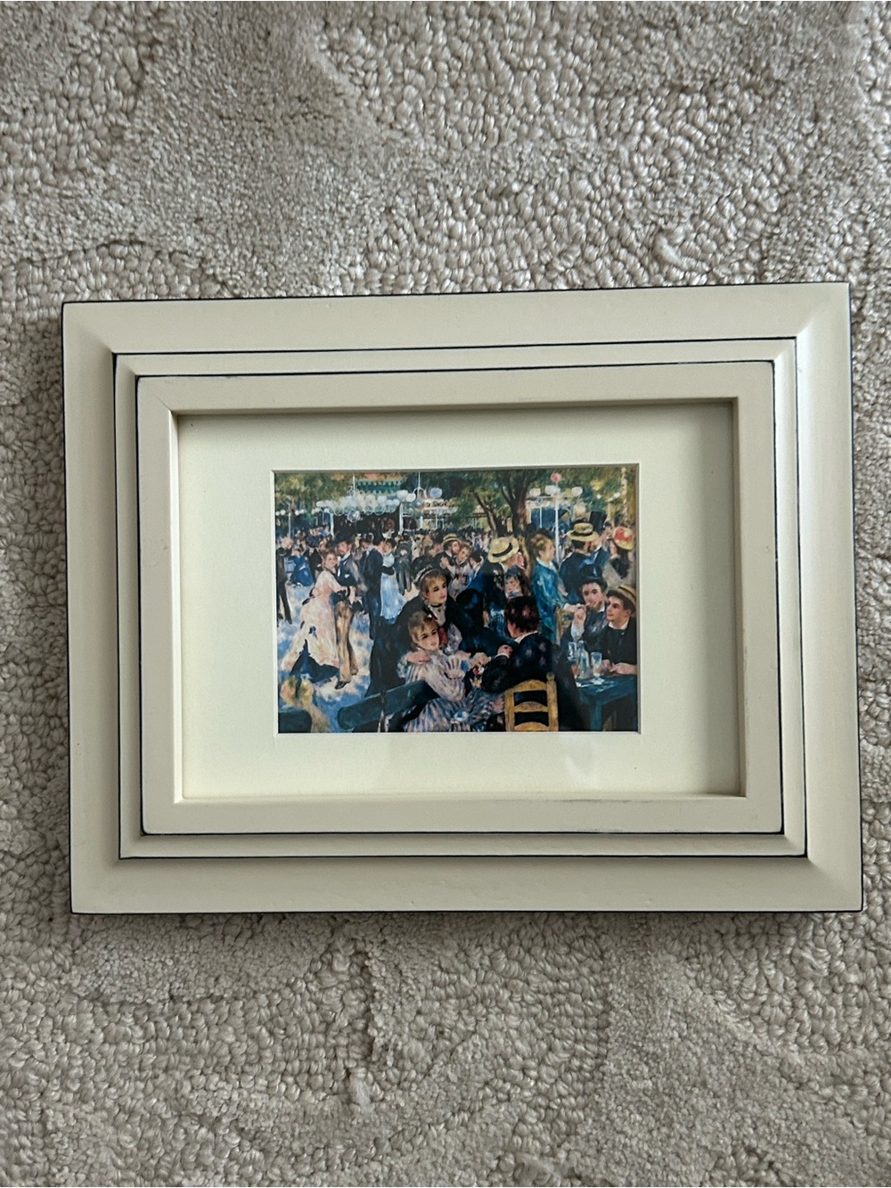 Renoir Party Print Framed Matted Wall Decor 9" x 7" Wood Frame Miniature Art